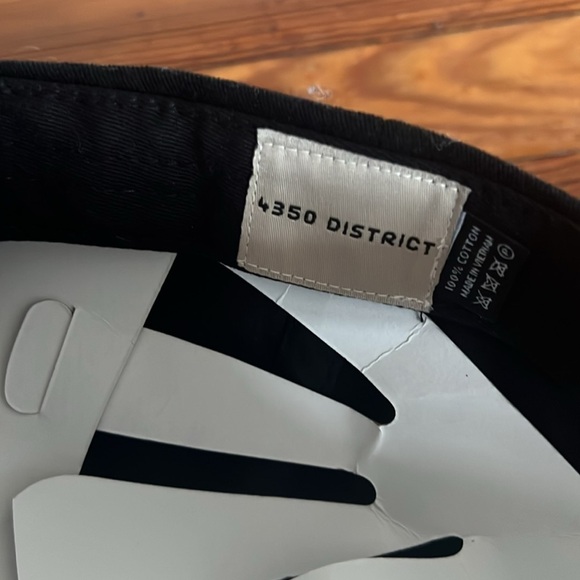 4350 District Distressed Cotton Black Cap with Colorful Heart Patch - OS - Picture 5 of 7